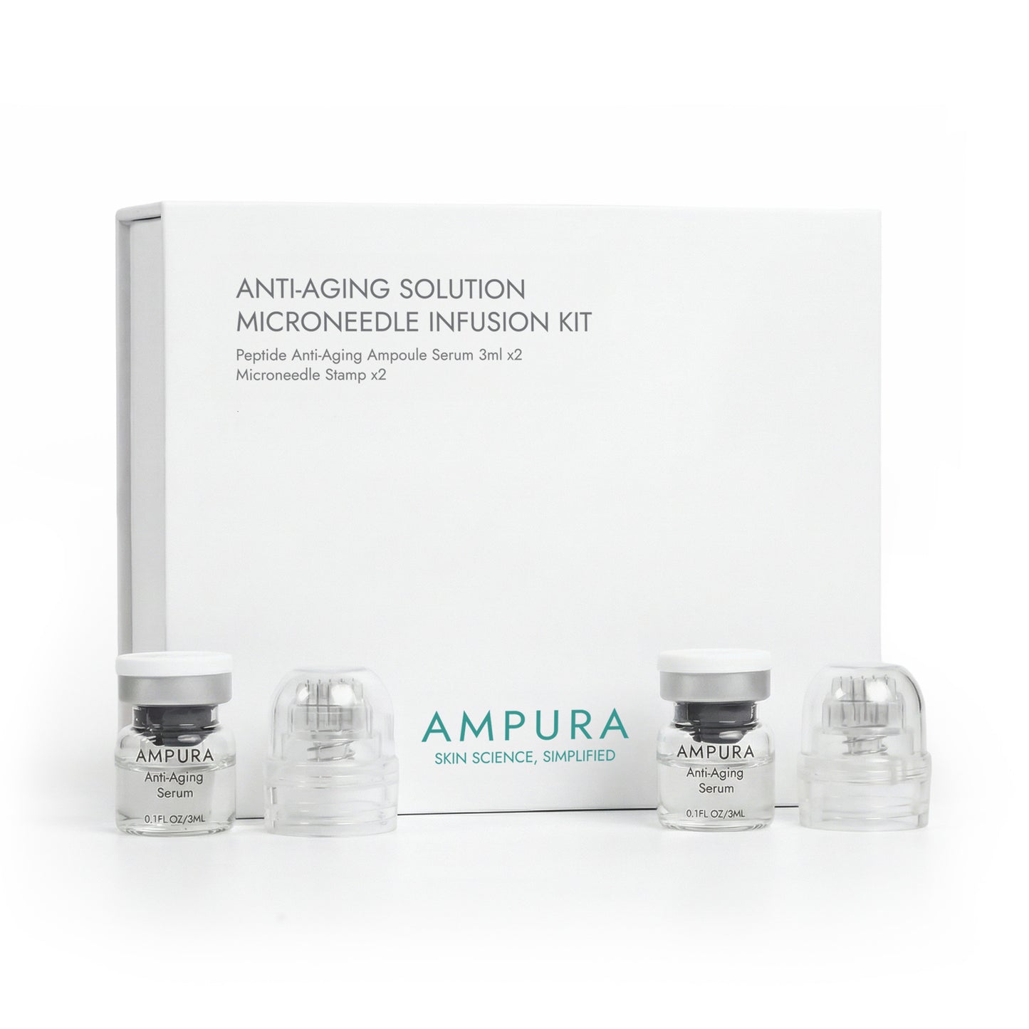 AMPURA Micro Infusion System Microneedling Set mit Peptid-Serum-Ampullen für Anti-Aging Behandlung zuhause
