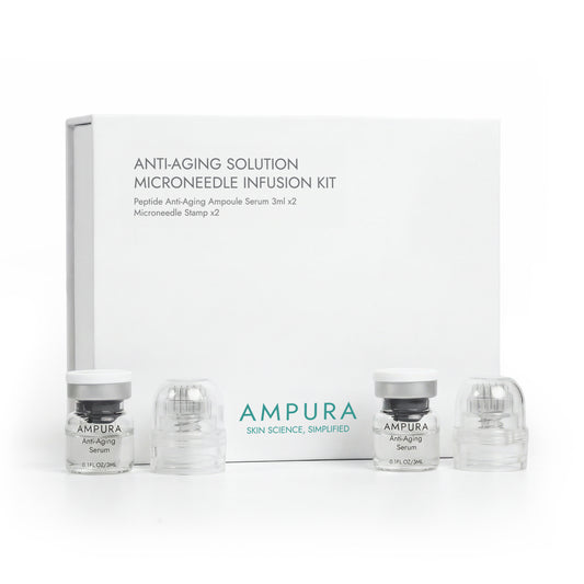 AMPURA Micro Infusion System Microneedling Set mit Peptid-Serum-Ampullen für Anti-Aging Behandlung zuhause